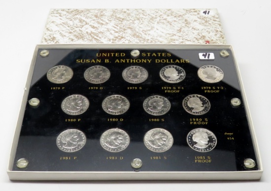 Susan B Anthony $ Set in Capitol Plastic, 1979P-1981S, Total 13 Coins Unc, BU & PF. Nice set