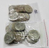 2 Rolls (Total 40) 40% Silver Kennedy Half $ several Unc ea roll: 1966, 1968D