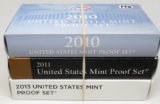 3 US Proof Sets: 2010, 2011, 2013