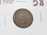 Indian Cent 1866 Fine