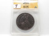 Seated Liberty $ 1843 ANACS AU50 whizzed