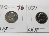 2 Jefferson CH PF Nickels: 1953, 1954