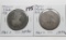2 Mexico Silver 8 Reales, .7797ASW: 1798,1808