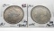 2 Morgan $: 1900 AU lightly toned, 1921 Unc bag marks