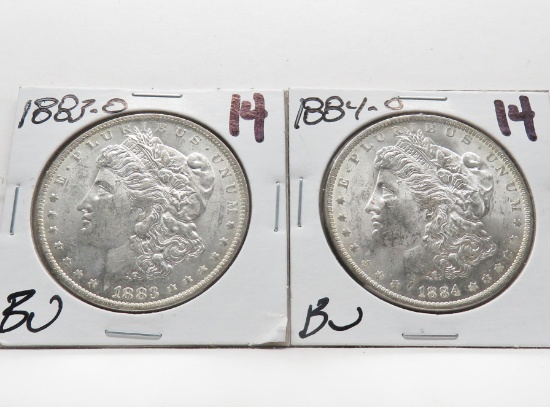 2 Morgan $ BU: 1883-O, 1884-O