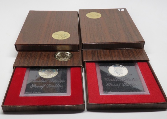 4 Eisenhower "S" Proof Silver $ (brown box): 2-1971, 72, 74