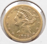$5 Gold Half Eagle 1895S Fine