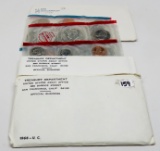 6 US Mint Sets: 2-1968, 3 no outer envelope (2-70, 80), 1980 complete  (Face $14.96)