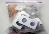 Gallon Bag full of assorted tubes, plastic 2x2's, coin roll wrappers, Misc 2x2 holders including lar