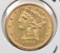 1891 Gold $5 Half Eagle Unc light obv scratch
