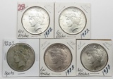 5 Silver Peace $ residue/spots: 4-1922, 1922S