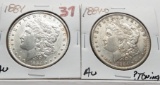 2 Morgan $: 1884 AU, 1884-O AU ?toning