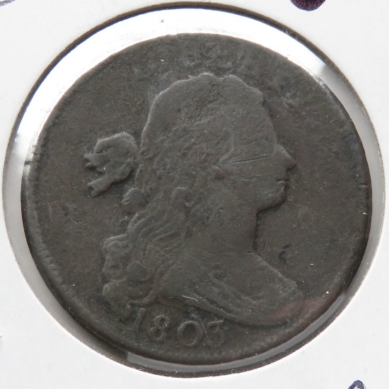 Draped Bust Large Cent 1803 G scratches