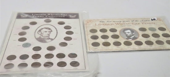 2 Lincoln Wheat Cent Collections: 1934-1958 (25 Coins); 1939-1958 (20 Coins)