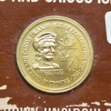 1970 Turks & Caicos Islands Gold 50 Crown Unc in original packaging, .500 G, 98 Grains