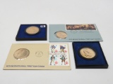 4 Bicentennial Medals: 2 included with First Day Covers, 2 in cases