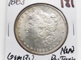 Morgan $ 1883 Gem BU, neat rev toning