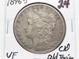 Morgan $ 1896S VF cleaned odd toning