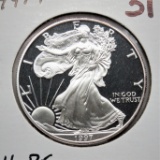 1997P Silver American Eagle CH PF, no box or coa