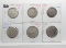 6 Silver German Reichsmarks Paul Von Hindenburg: 4-2 Mark (1937A, 1937F, 2-1939A), 2-5 Mark (1934F,