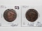 2 Matron Head Large Cents, dipped: 1826 G, 1827 G rev punch marks