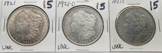 3 Morgan $ Unc: 1921PDS