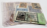 21 German banknotes including Notgelds 1909, 1910, 1918, 1920, 1922, 1923, 1937 in 2 pocket vinyl pa
