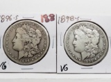 2 Morgan $: 1896S VG, 1898S VG