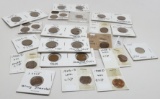29 Lincoln Wheat Cent ERROR Coins, 1912-1956D, marked as clips, blank planchet, off metal, broadstri