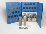 Nickel Mix: Whitman Album 1940-2000D, 13 Coins; 2005-5 Coin Bison Nickel Collection in holder; Roll