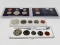 4 US Coin Sets in holders: 1966 Year Set, 1967 Year Set, 3 Coin 1975D Set, 5 Coin 1988D Set