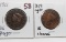 2 Matron Head Large Cents: 1818 VG gouges, 1819 lg dt VG cleaned