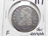 Capped Bust Half $ 1835 F obv scratch