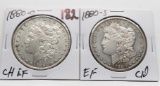 2 Morgan $: 1880-O CH EF, 1880S EF cleaned