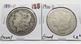 2 Morgan $ Good: 1891-O, 1900S cleaned