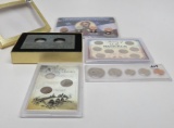 5 Coin Sets in Folders or Holders: 3 Coin Early Classics; 2 Coin Liberty Nickel boxed ?paperweight;