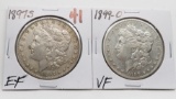 2 Morgan $: 1897S EF, 1899-O VF