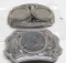 2 Metal Belt Buckles: 1. Peace $ 1924; 2. Eisenhower 1971D & unknown dt