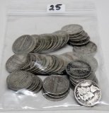 50 Silver Mercury Dimes