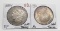 2 Morgan $ both with unusual toning: 1884 EF, 1886 AU