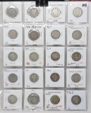 20 Silver Barber Quarters, avg AG-G: 1895, 98, 99, 00, 03, 04, 2-07, 08D, 2-09, 09D, 2-11, 12, 2-14,