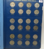 Whitman Classic Jefferson Nickel Album, 1938-1965, 72 Coins, dates unchecked by us
