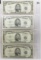 4-$5 Silver Certificates 1953A avg F, includes 1 Star Note