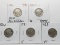 5 Buffalo Nickels: 1920 CH VF rev scrs, 20D VG clea, 20S G, 21 F, 23 VF