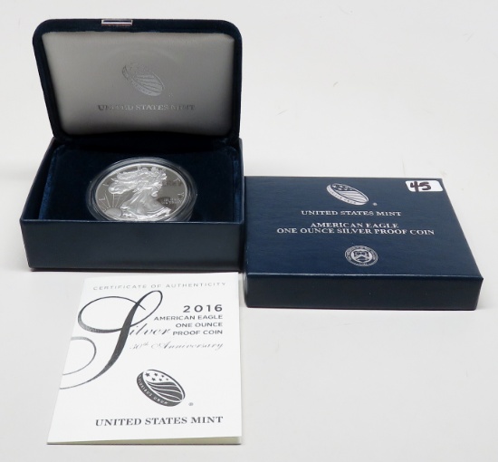 2016W Silver American Eagle Proof complete