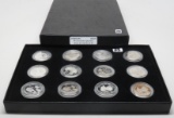Boxed Set District of Columbia & US Territories Washington Quarters, Silver & Clad Set, 12 Coins
