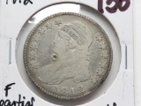 Capped Bust Half $ 1812 F partial hole scratches