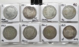 8 Morgan $ problems: 1879S, 88-O, 89-O, 98S, 91S, 94-O, 1900-O, 21D