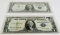 2-$1 Silver Certificates: 1935E F some discoloration, 1957 STAR VF