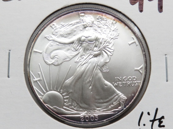 2003 Silver American Eagle CH BU light rim toning